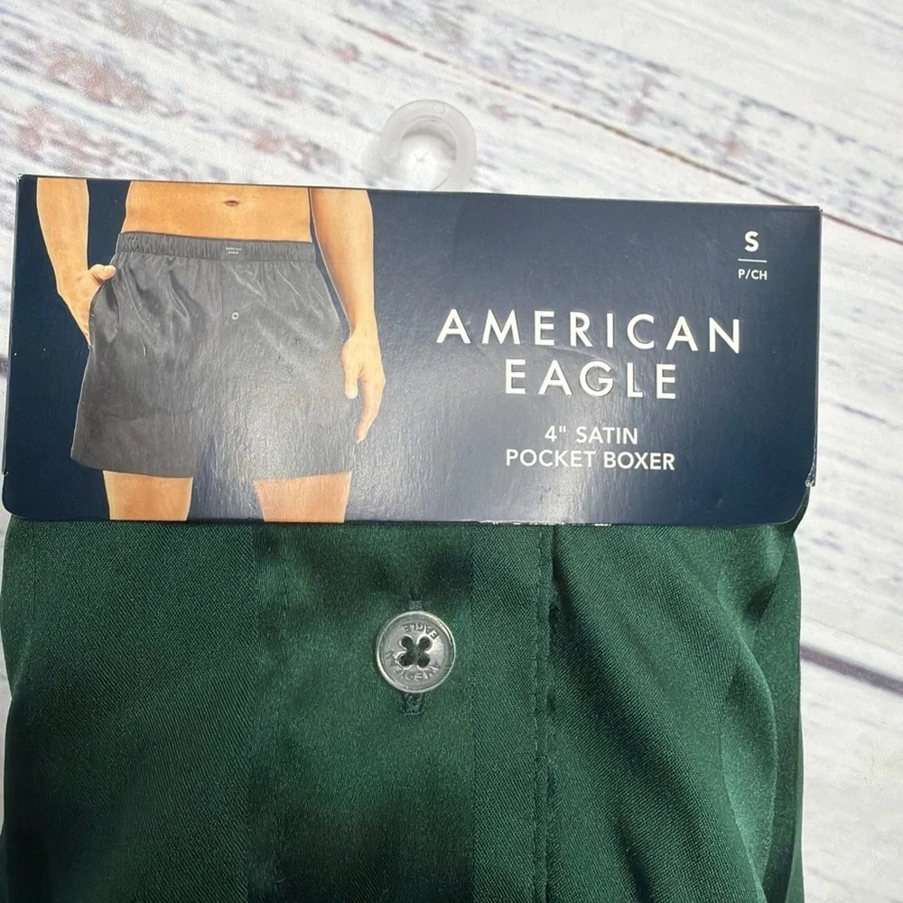 American Eagle Outfitters Dark Green Satin Boxers Size S